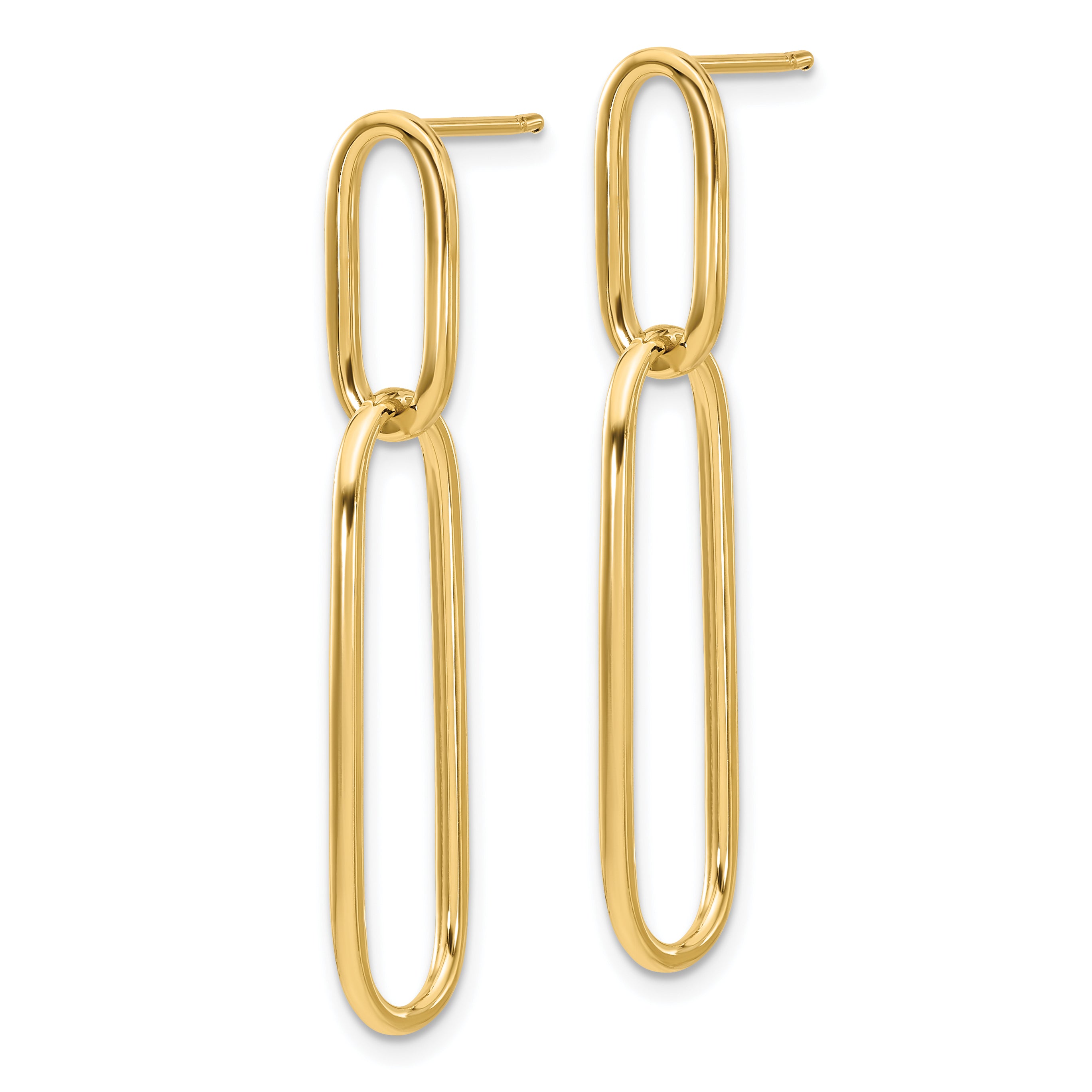 14k Polished Post Drop Earrings