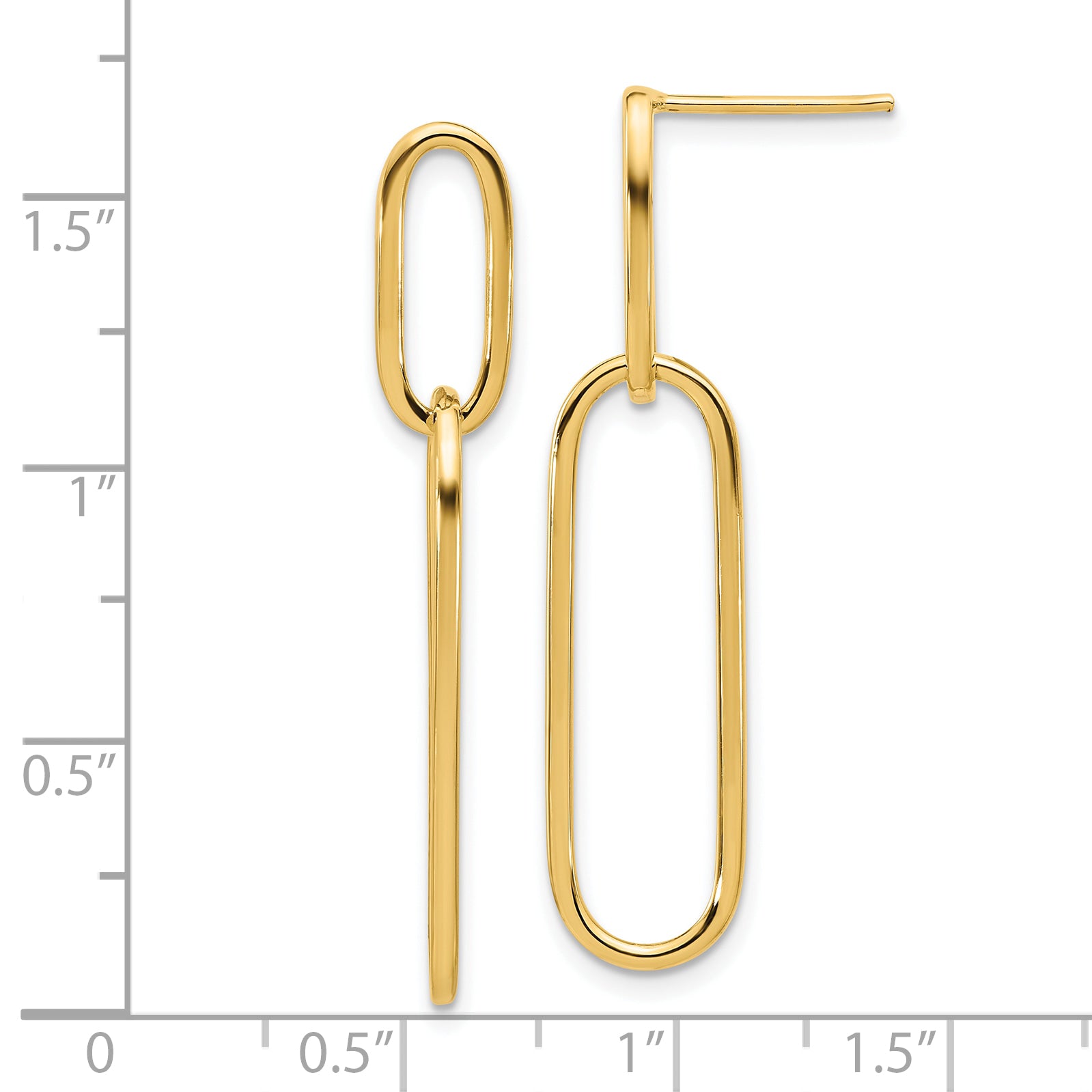 14k Polished Post Drop Earrings