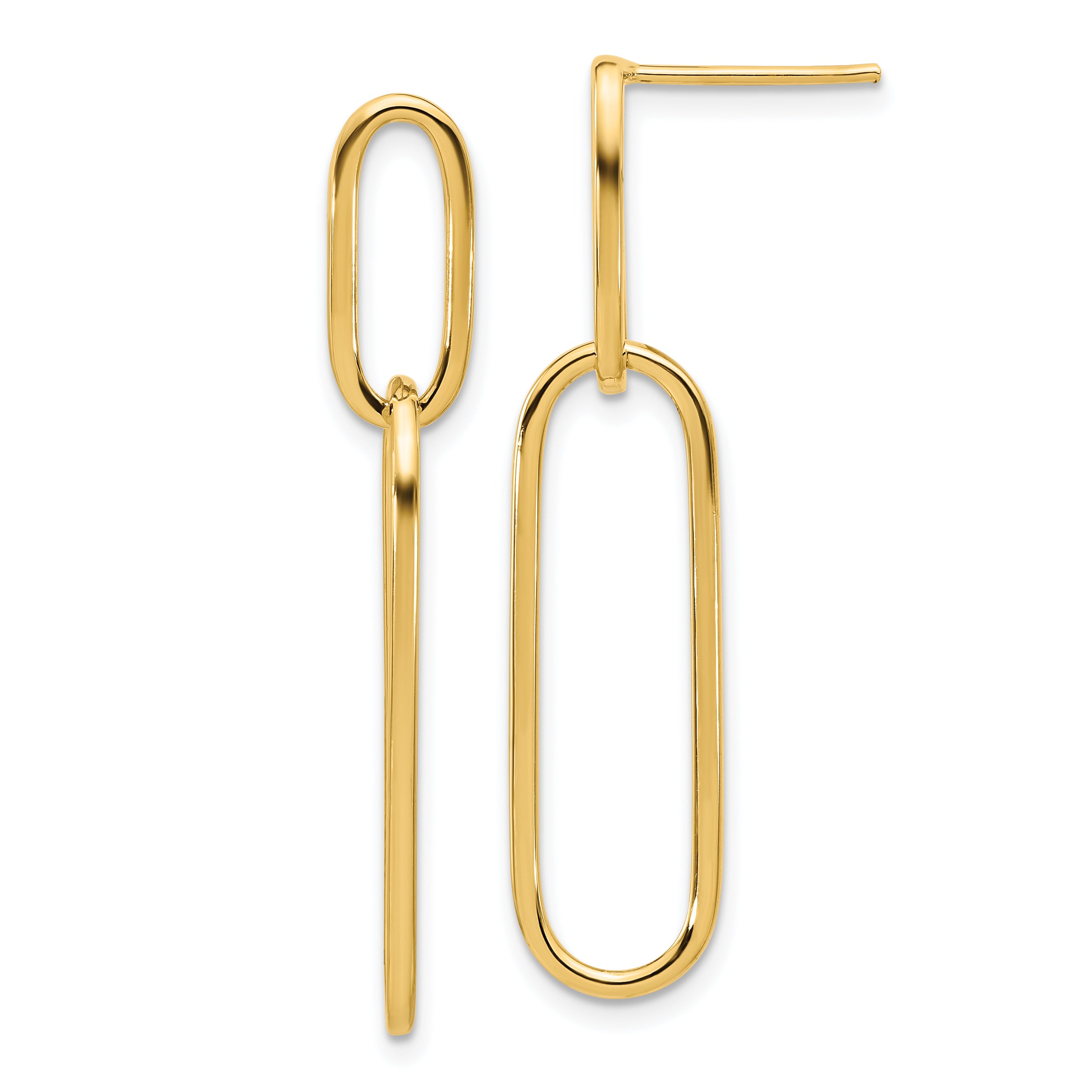 14k Polished Post Drop Earrings Main image