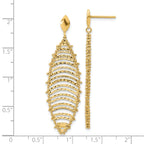 14K Polished and Textured Post Dangle Earrings
