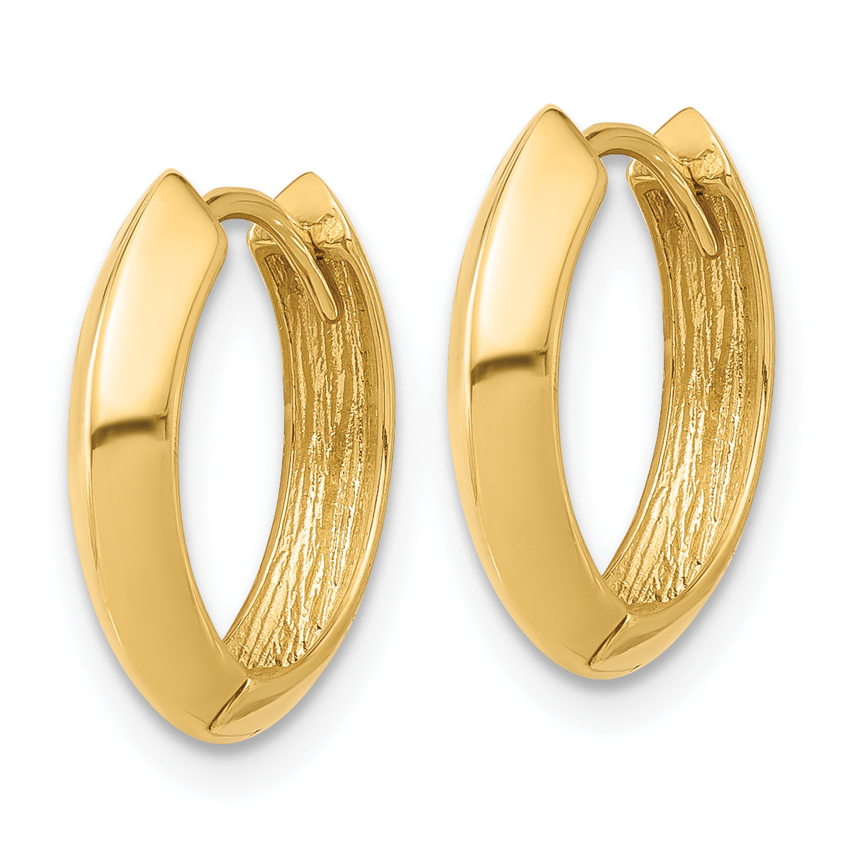 14K Polished Hinged Huggie Earrings Secondary image