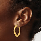 14K Polished Twisted Hoop Earrings