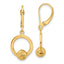 14K Polished and Diamond-cut Beads Leverback Earrings