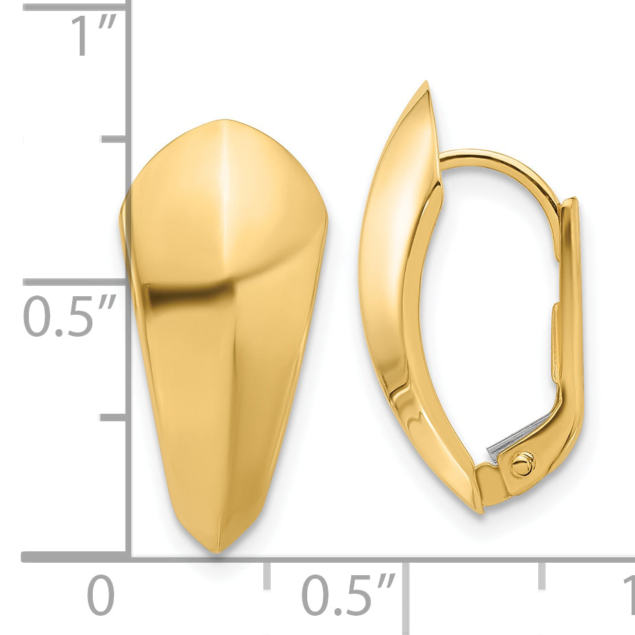 14K Polished Omega Back Earrings