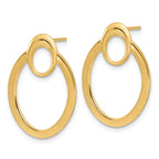 14K Polished Oval Drop Post Earrings