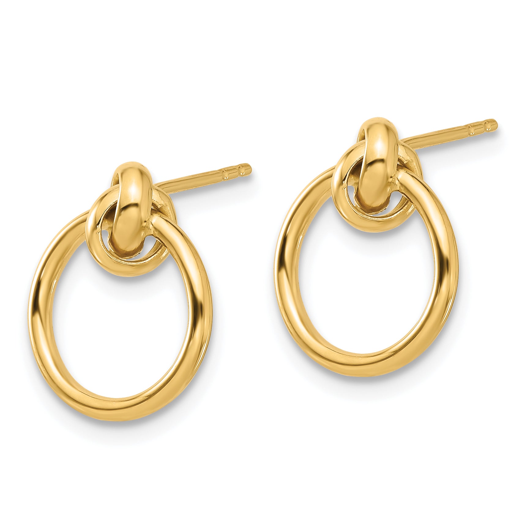 14K Polished Knot Circle Drop Post Earrings Secondary image