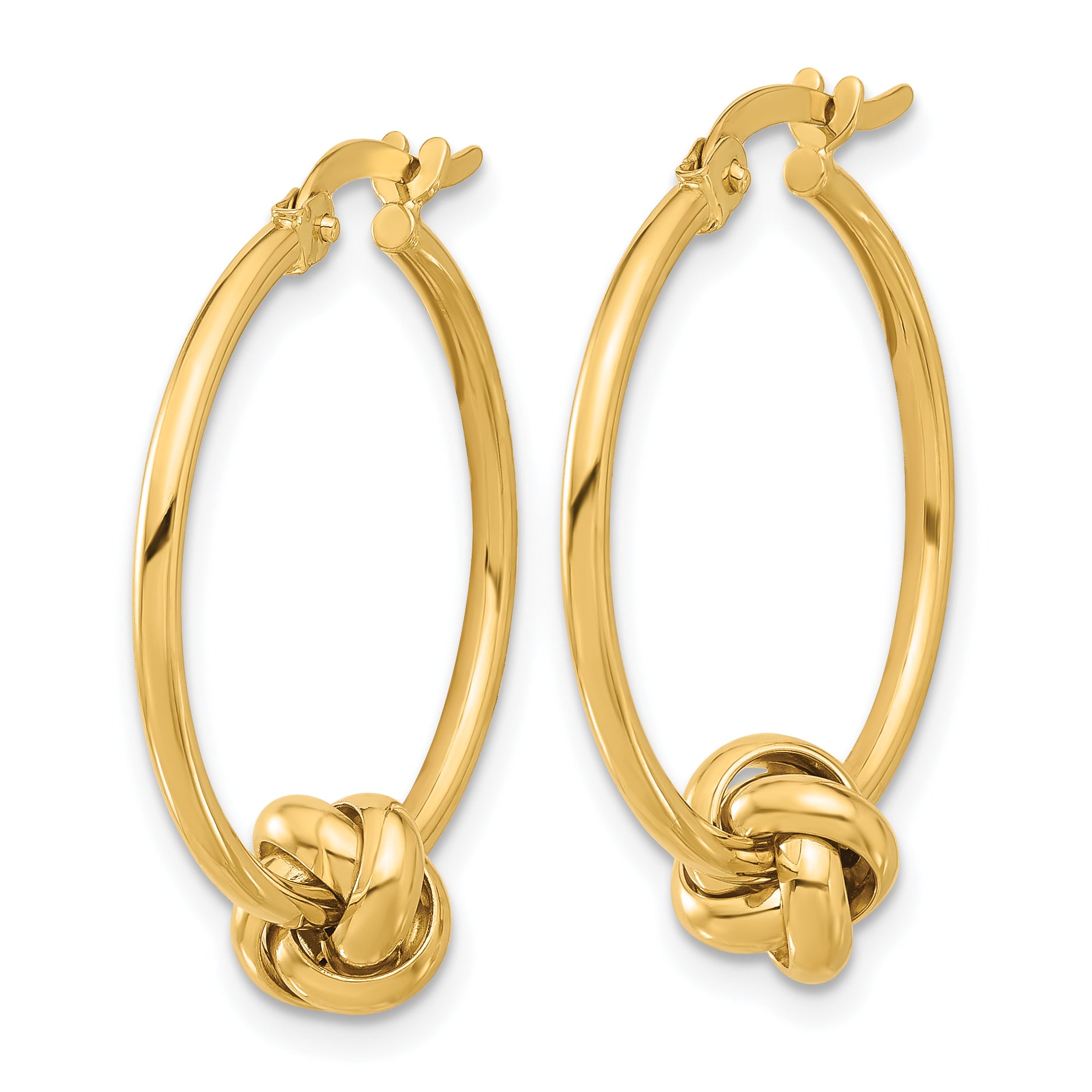 14K Polished Knot Hoop Earrings Secondary image