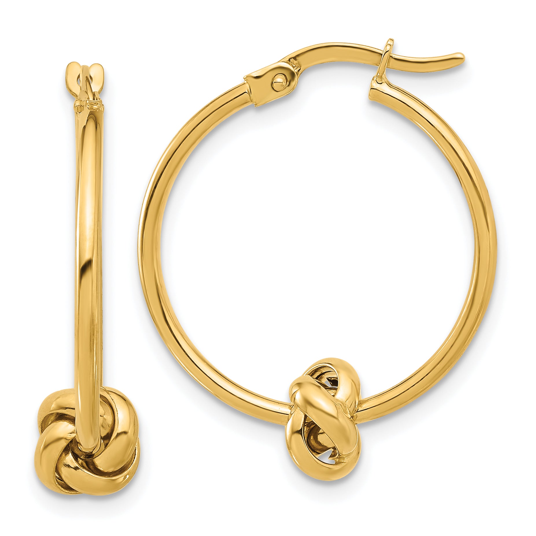 14K Polished Knot Hoop Earrings Main image
