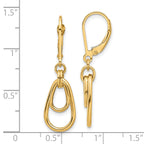 14K Polished Teardrop Dangle Leverback Earrings