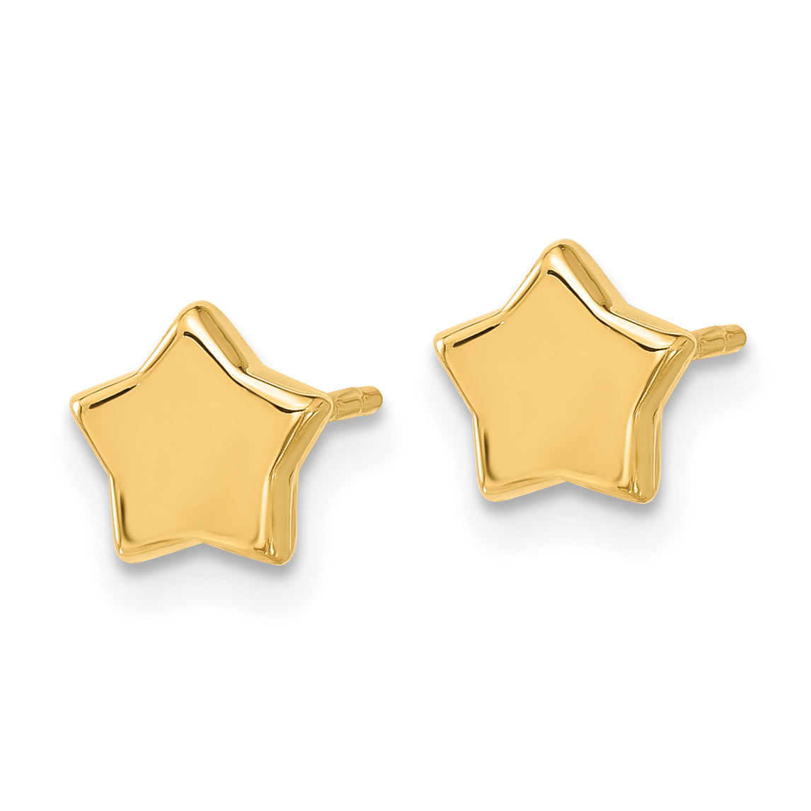 14K Polished Stars Post Earrings Secondary image