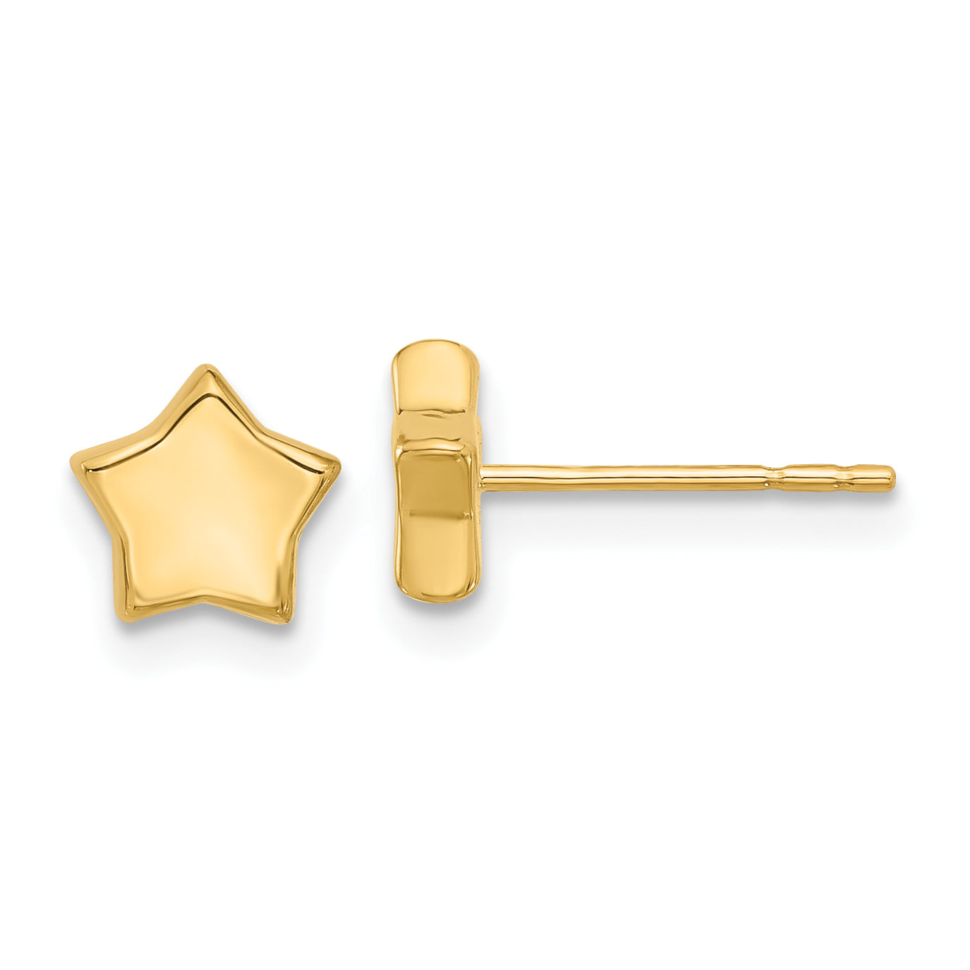 14K Polished Stars Post Earrings Main image