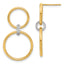 14K Two-tone Polished CZ Circles Dangle Post Earrings
