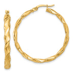 14K Polished Twisted Hoop Earrings