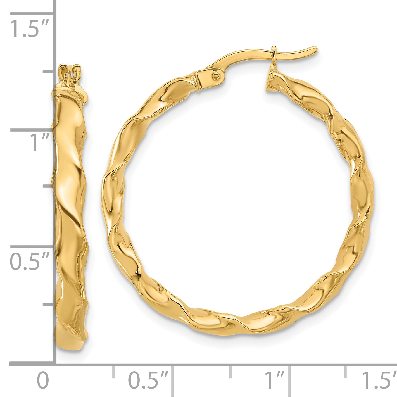 14K Polished Twisted Hoop Earrings