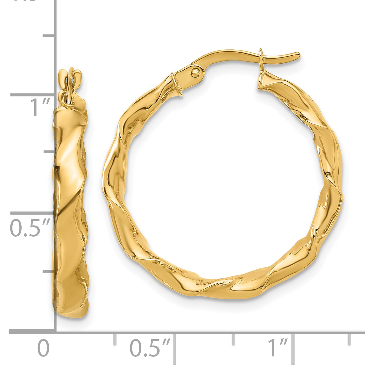 14K Polished Twisted Hoop Earrings