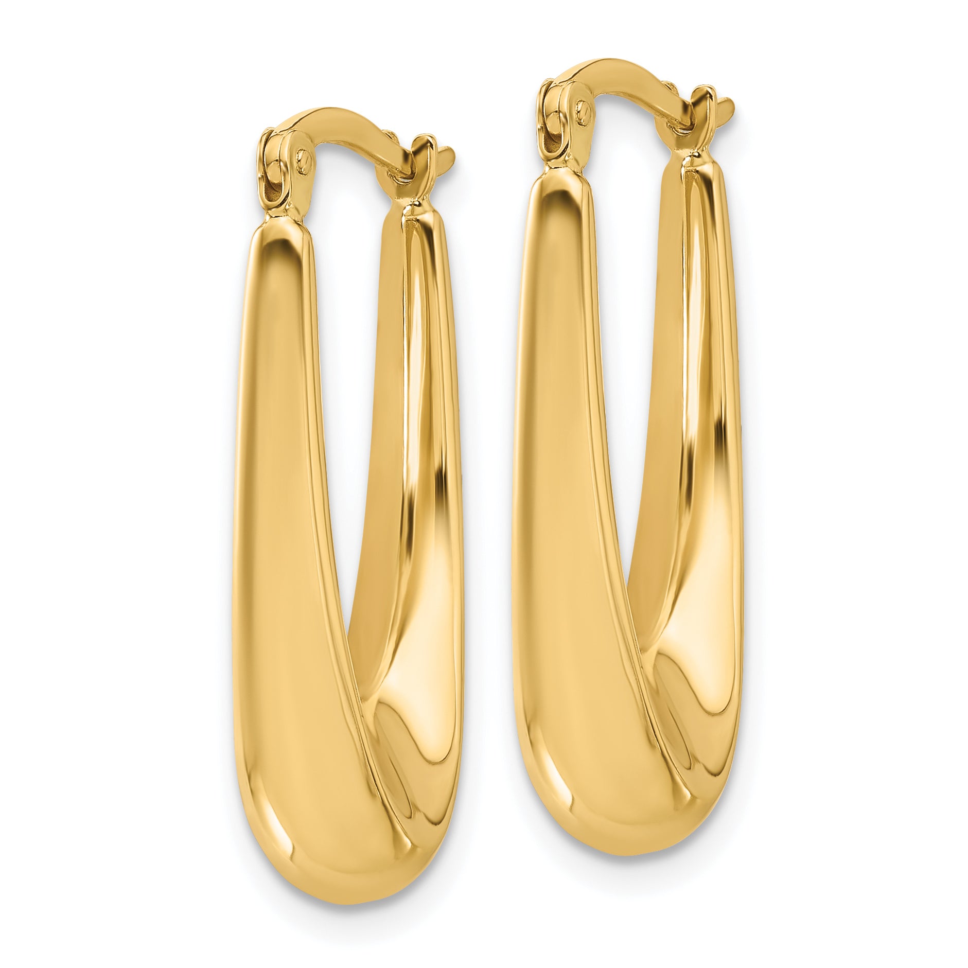 14K Polished Hoop Earrings Secondary image