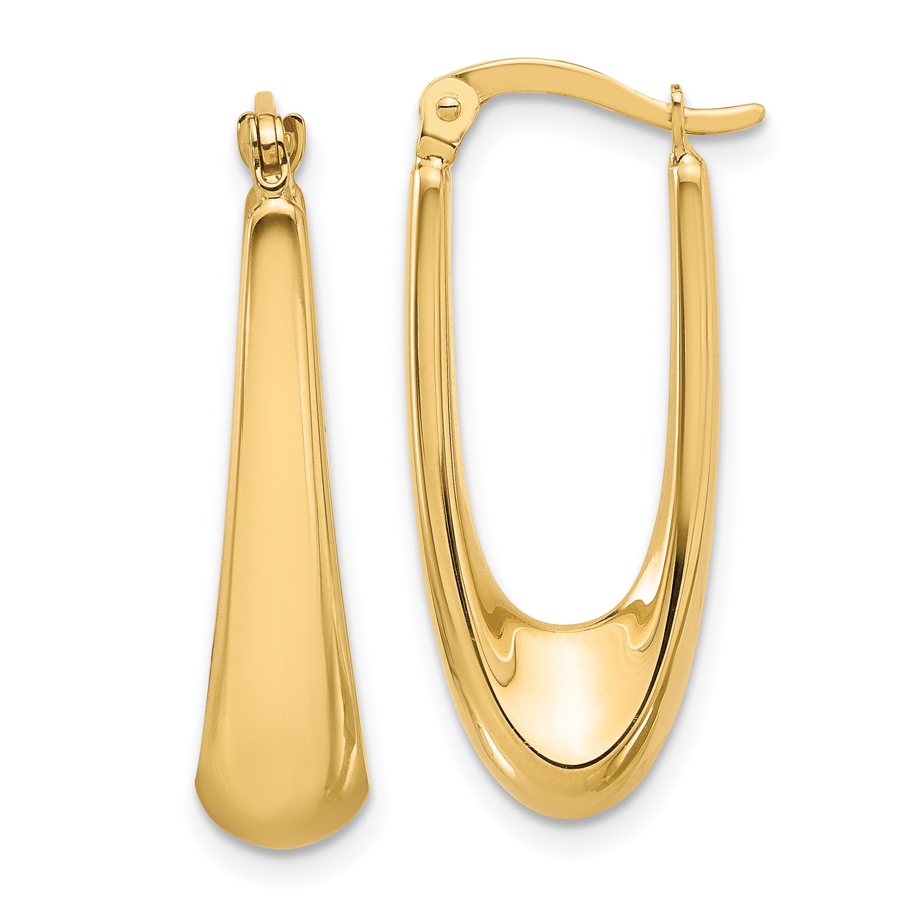 14K Polished Hoop Earrings Main image