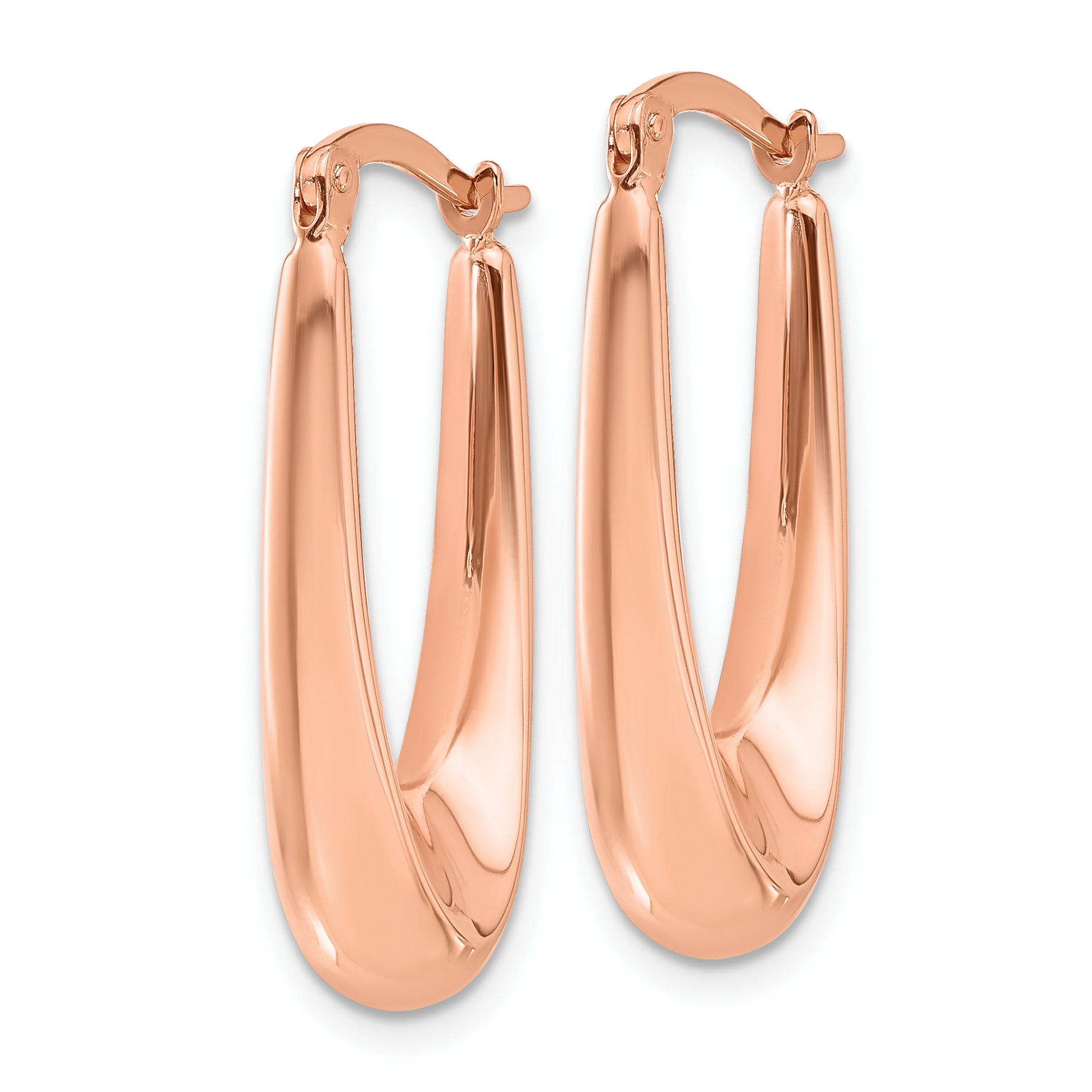 14K Rose Gold Polished Hoop Earrings Secondary image