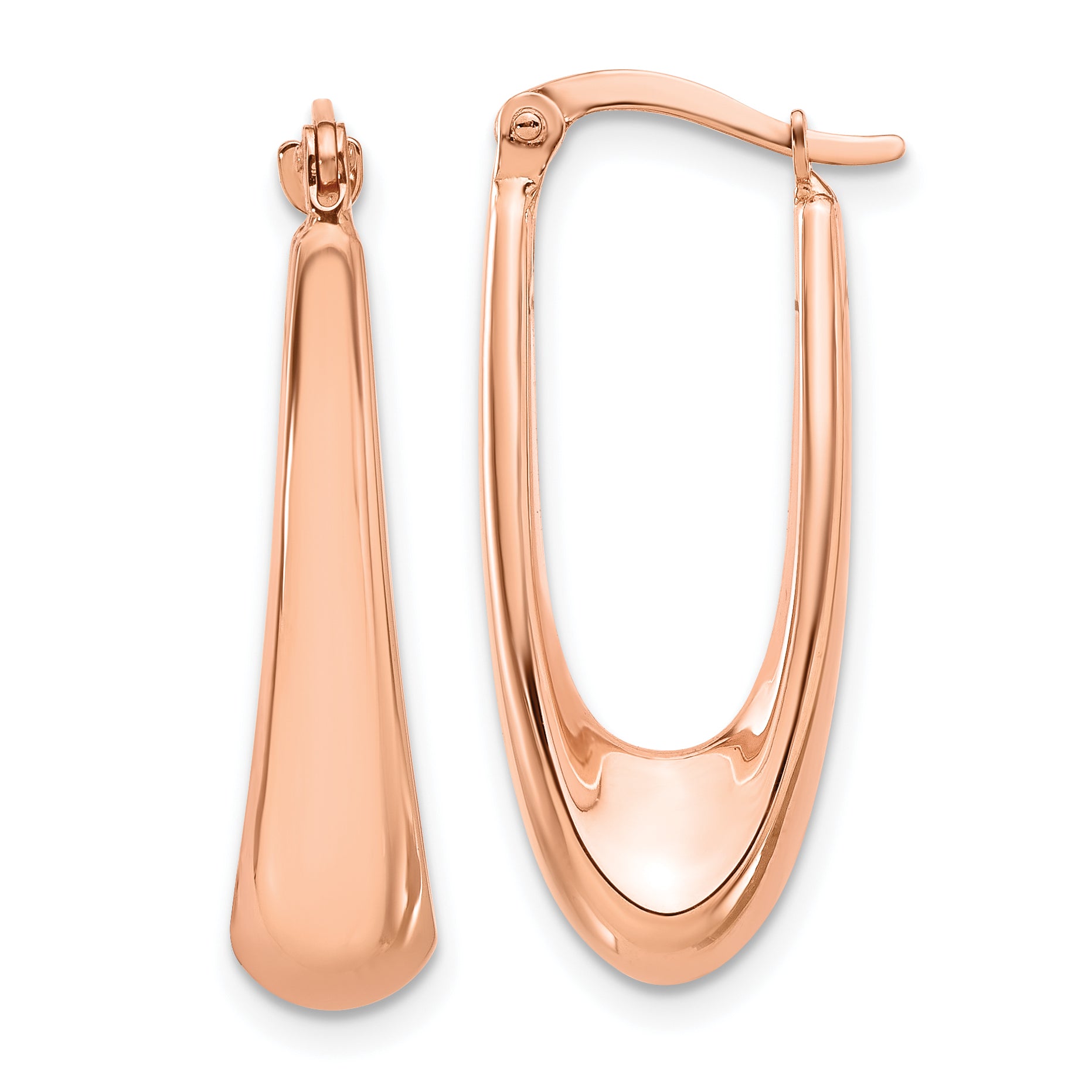 14K Rose Gold Polished Hoop Earrings Main image