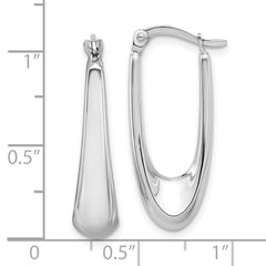 14K White Gold Polished Hoop Earrings
