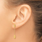 14K Polished Oval Discs Dangle Post Earrings