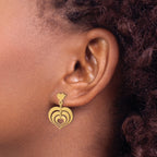 14K Polished Hearts Dangle Post Earrings
