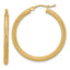 14K Polished and Textured Round Hoop Earrings