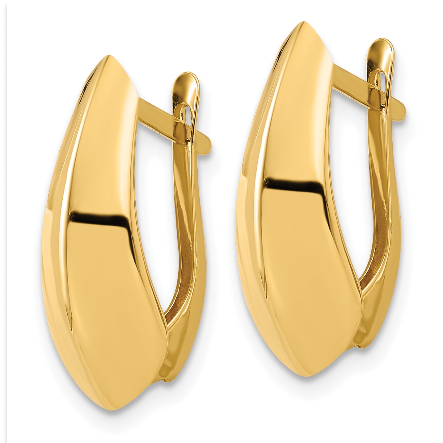 14K Polished Hoop Earrings Secondary image