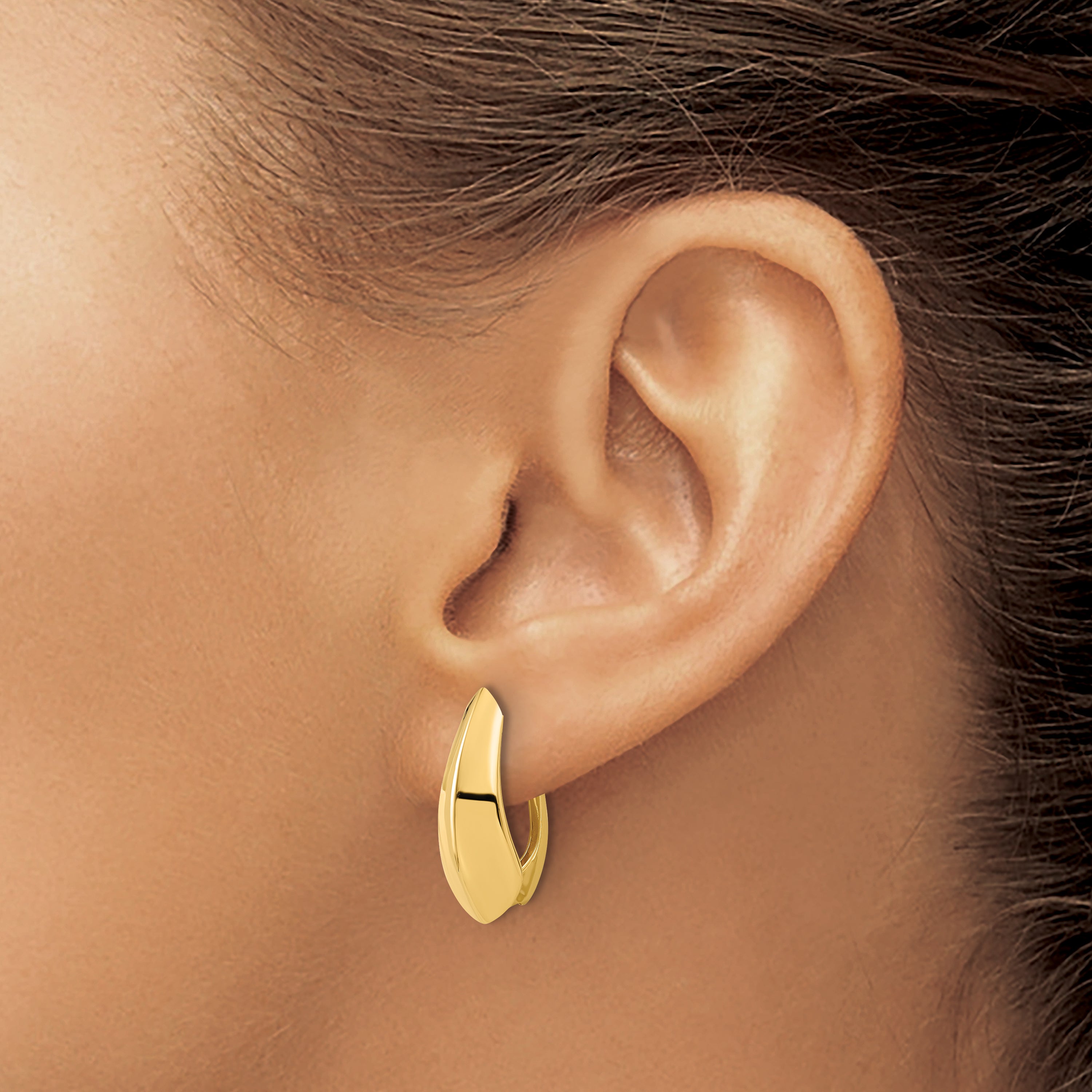 14K Polished Hoop Earrings