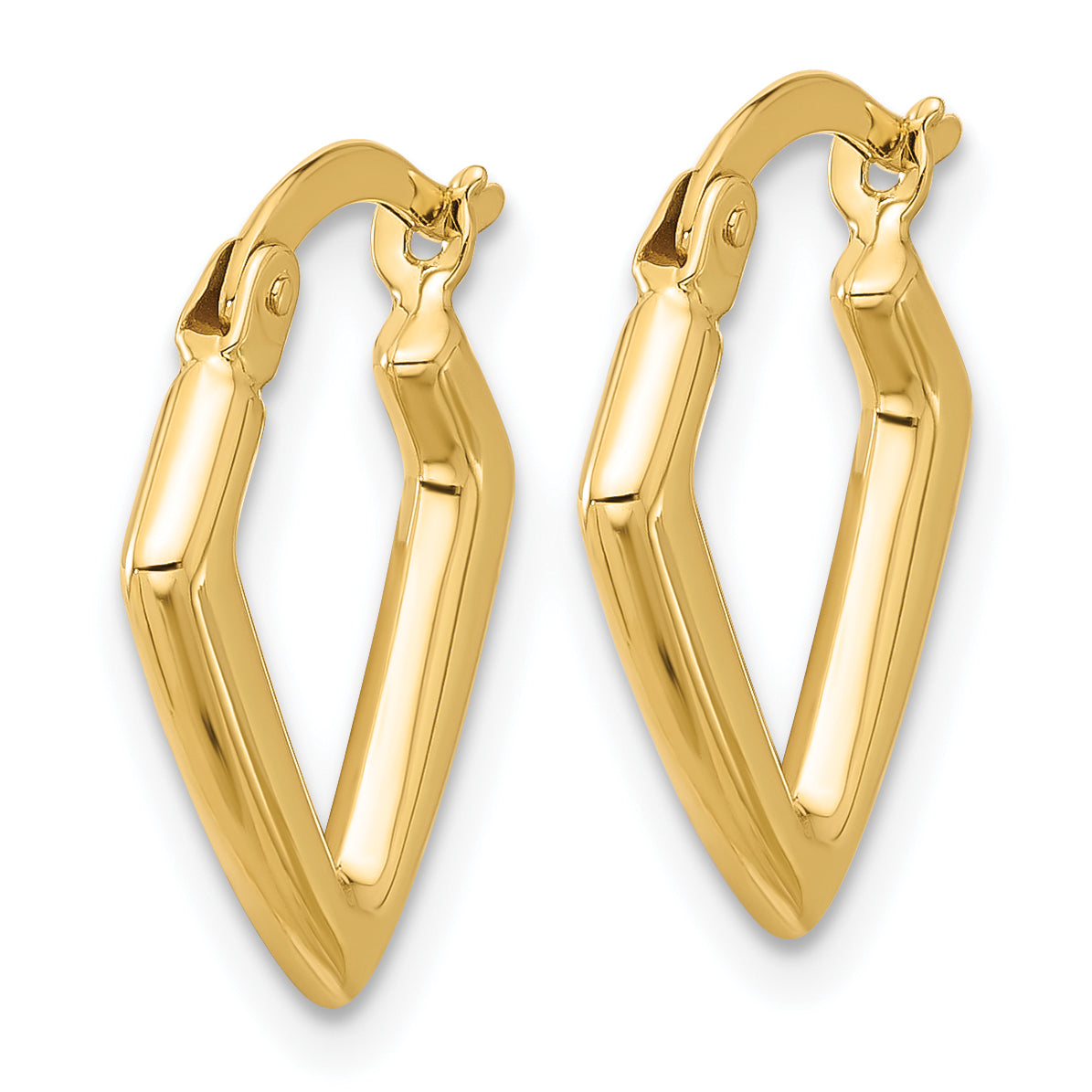 14K Polished Fancy Hoop Earrings Secondary image