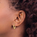 14K Polished Fancy Hoop Earrings