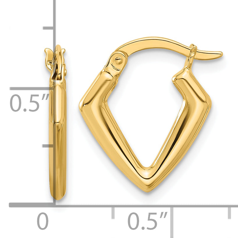 14K Polished Fancy Hoop Earrings