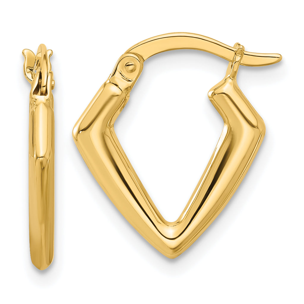 14K Polished Fancy Hoop Earrings
