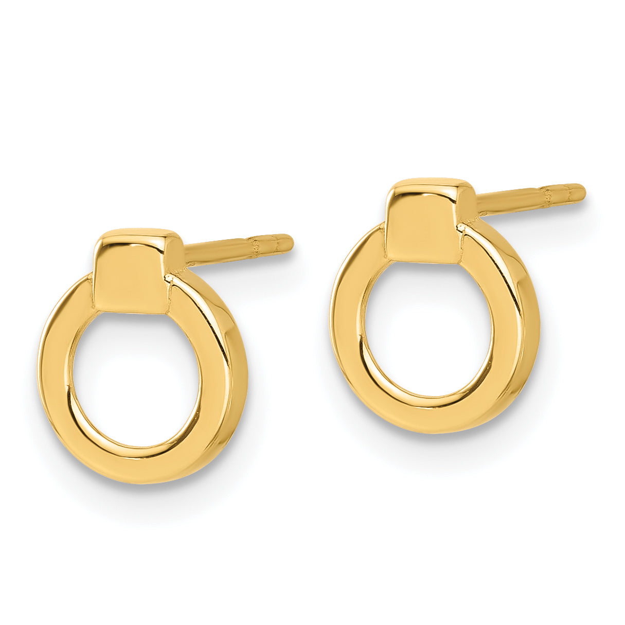 14K Polished Circle Post Earrings Secondary image