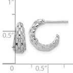 14K White Gold Satin J-Hoop Earrings