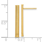 14K Polished and Textured Bar Post Earrings