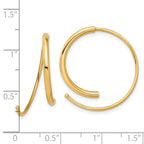 14K Polished Round Curved Threader Earrings