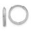 14K White Gold Polished and Textured Huggie Hoop Earrings