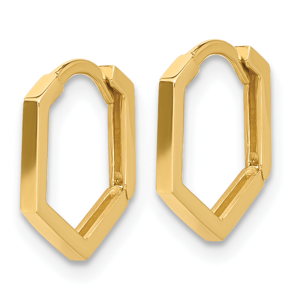 14K Polished Geometric Hoop Earrings Secondary image