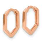 14K Rose Gold Polished Geometric Hoop Earrings