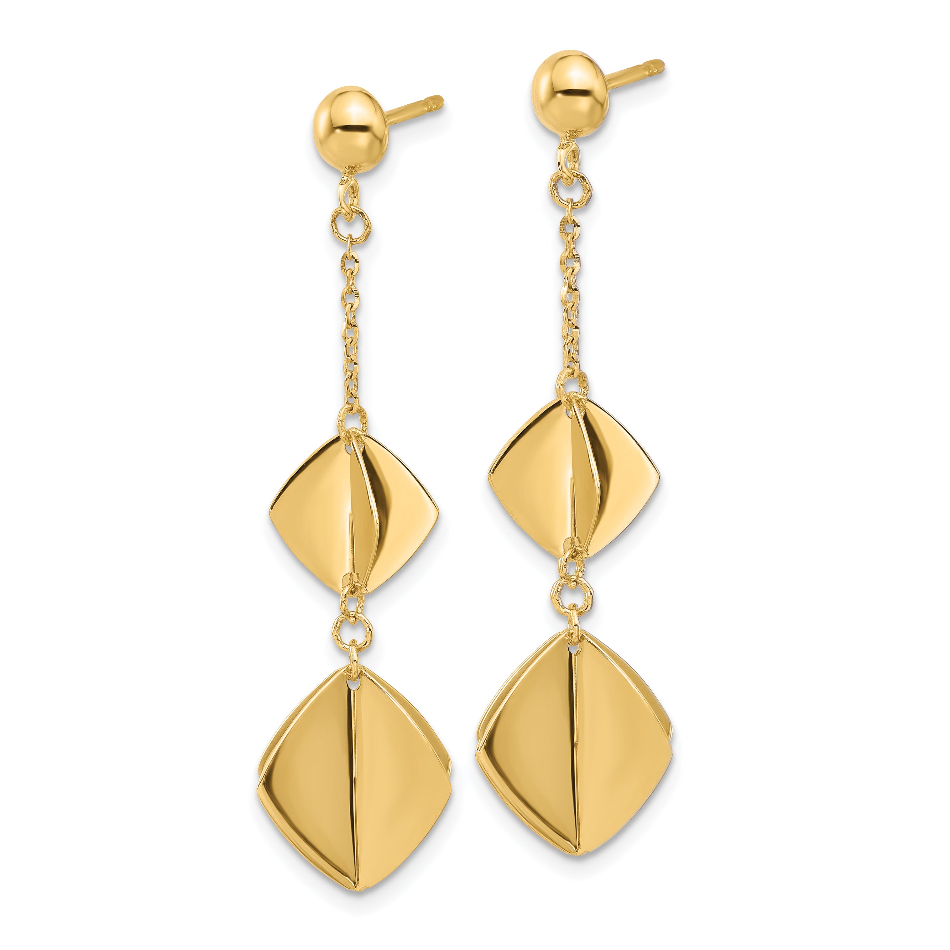 14K Polished Fancy Dangle Post Earrings Secondary image