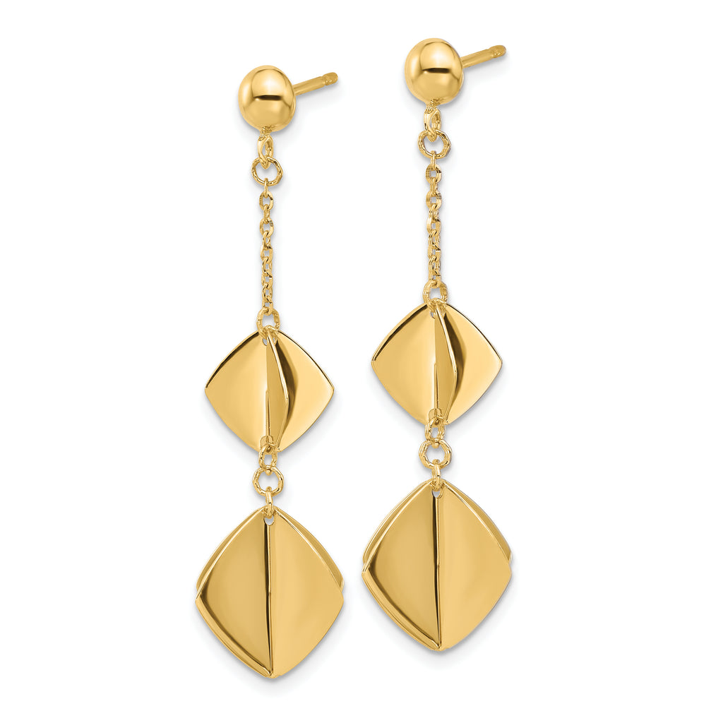 14K Polished Fancy Dangle Post Earrings