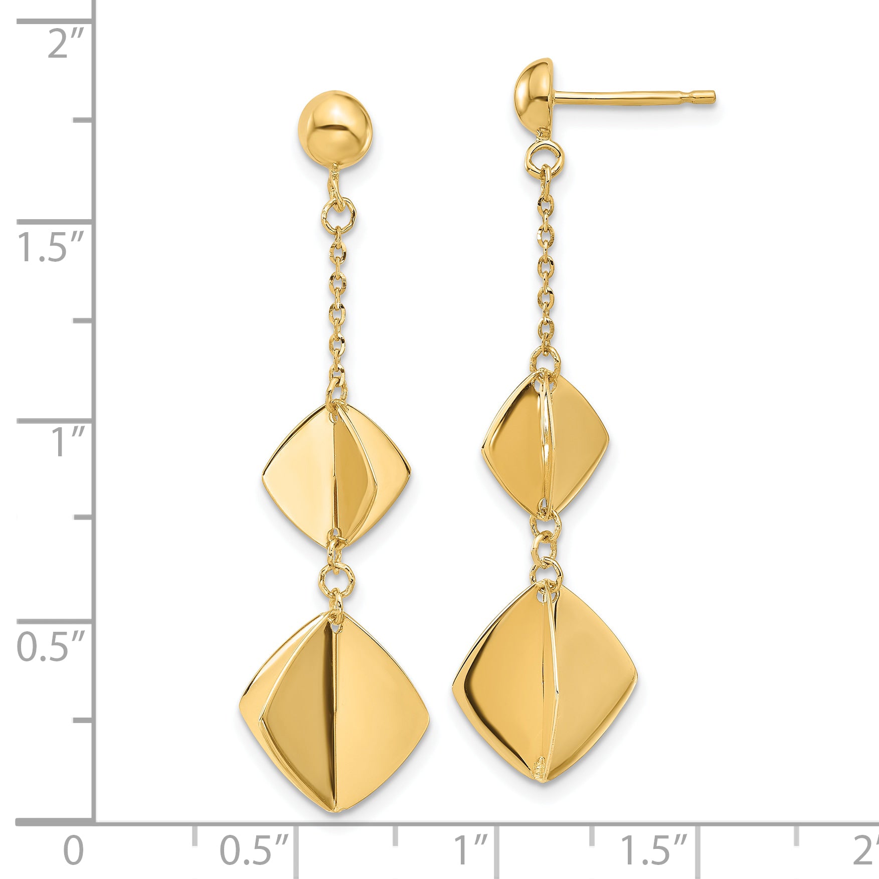 14K Polished Fancy Dangle Post Earrings