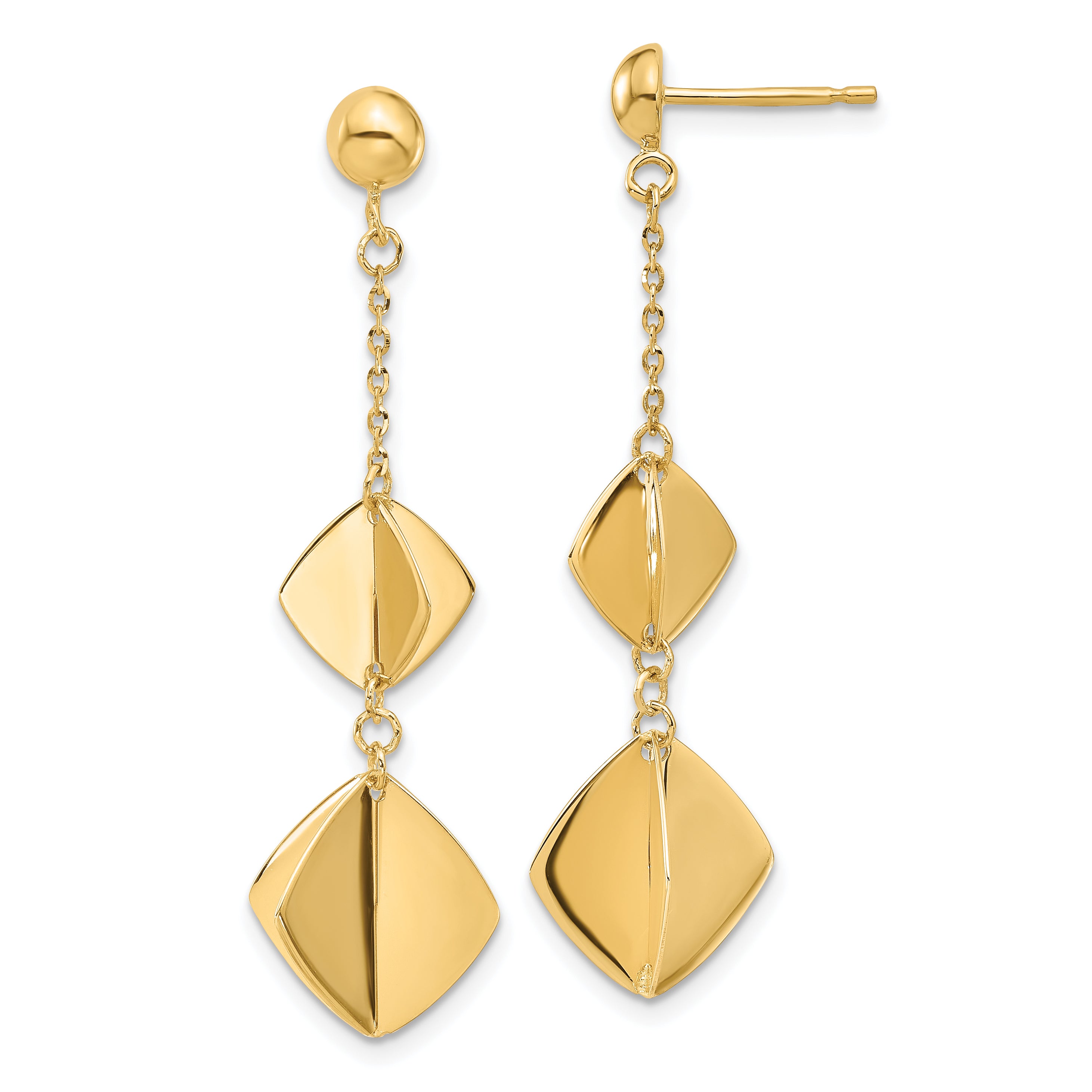 14K Polished Fancy Dangle Post Earrings Main image