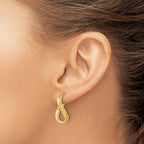 14K Polished and Diamond-cut Twist Hoop Earrings