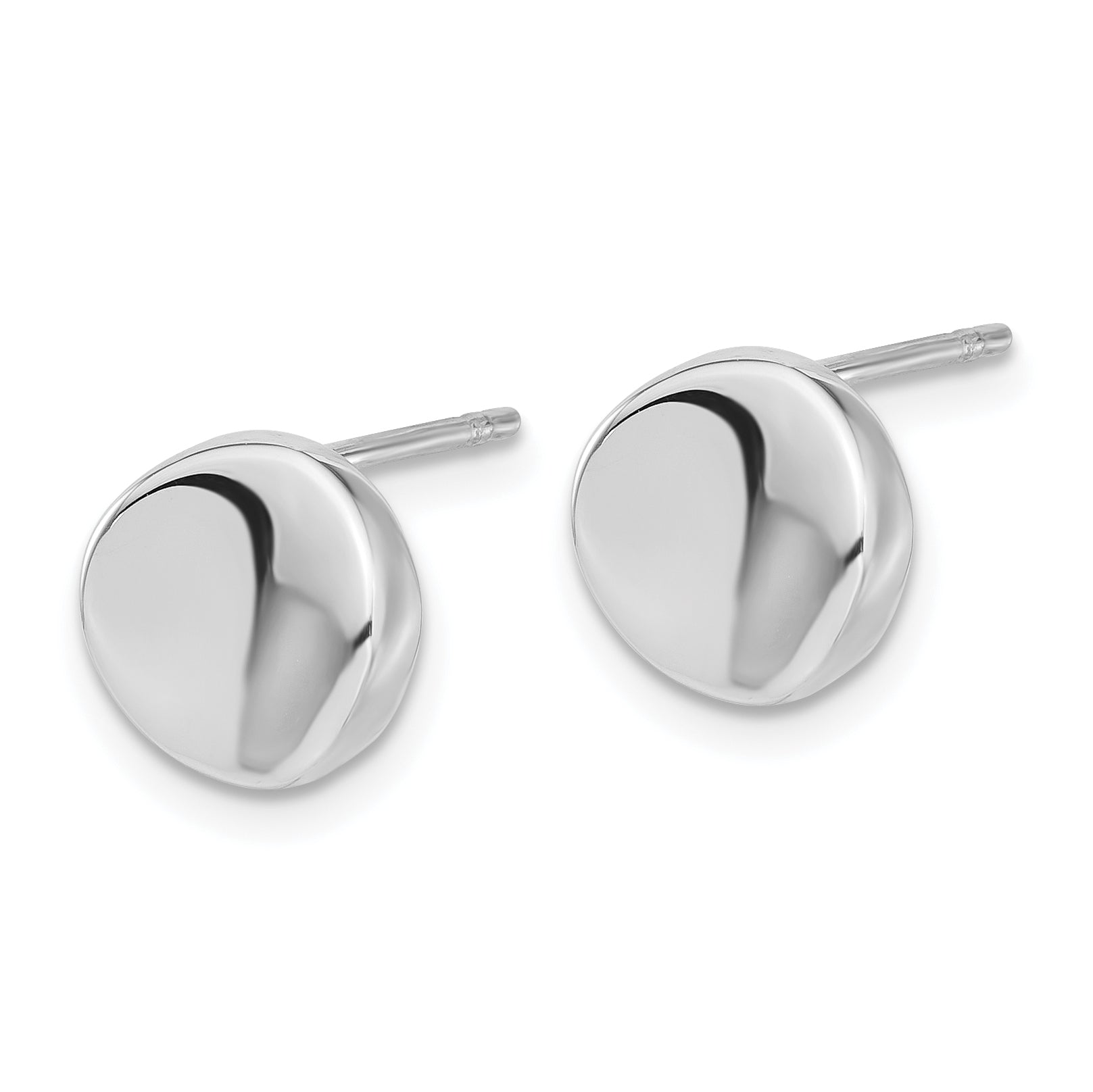 14K White Gold Polished Post Earrings Secondary image