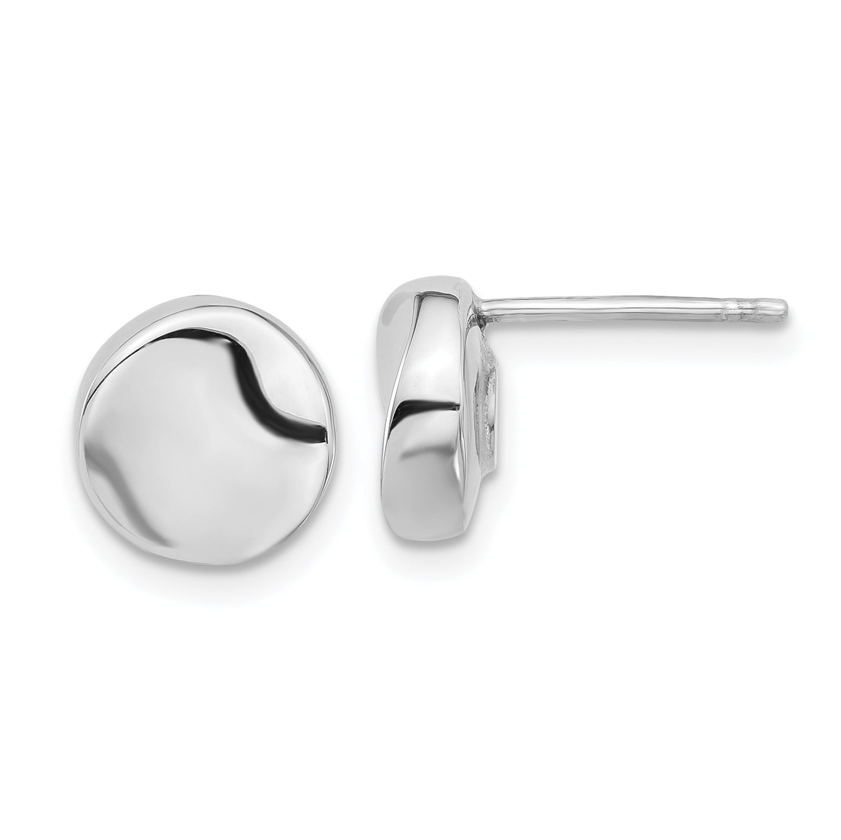 14K White Gold Polished Post Earrings Main image