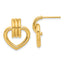14K Polished Heart Post Earrings