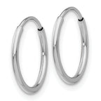 14k White Gold 1.20mm Endless Tube Hoop Earrings