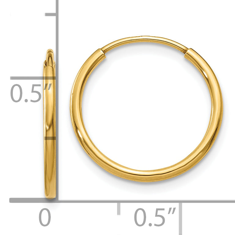 14k 1.20mm Endless Hoop Earring